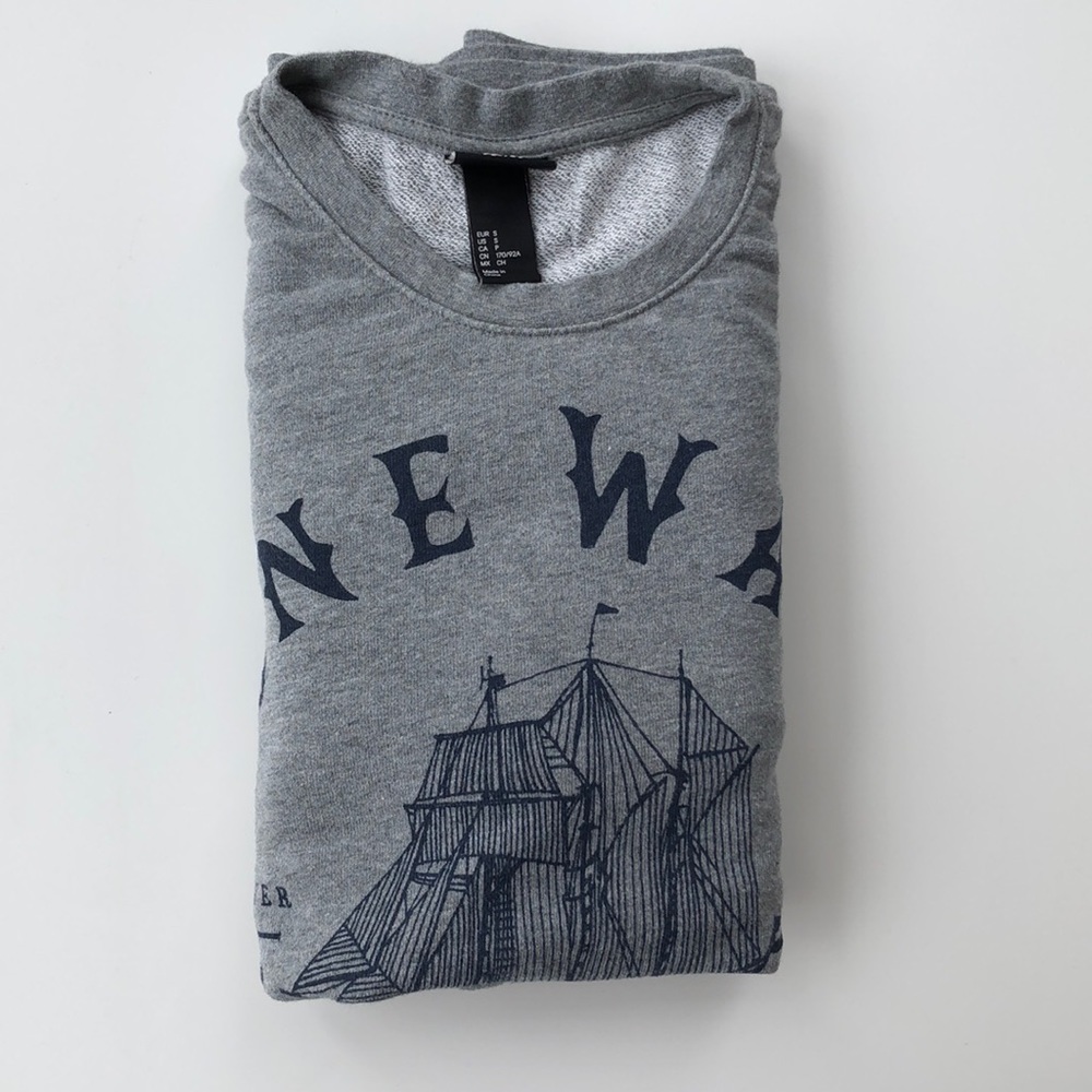 H&M Grey Ship Graphic Sweater